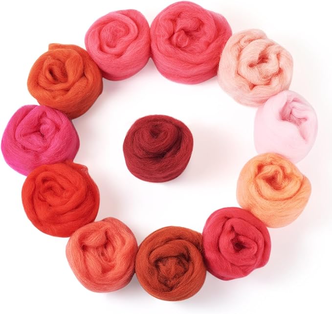 FASHEWELRY 1.94 oz Red Wool Roving - Image 7