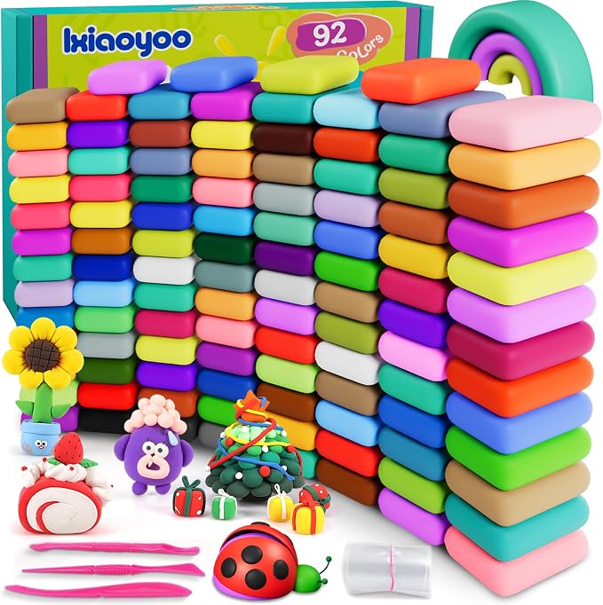 Ixiaoyoo Air Dry Clay, 92 Colors Foam Modeling Clay by Ixiaoyoo