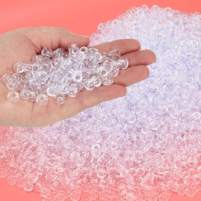 IOOLEEM 4000pcs Clear Pony Beads, Beads by IOOLEEM