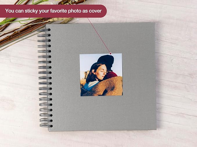 potricher 10 x 10 Inch DIY Scrapbook Photo Album 80 Pages Thick Kraft Blank - Image 2