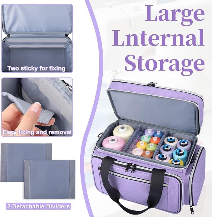 Anitor Large Sewing Supplies Organizer, Double Layer Sewing Storage Organizer - Image 5
