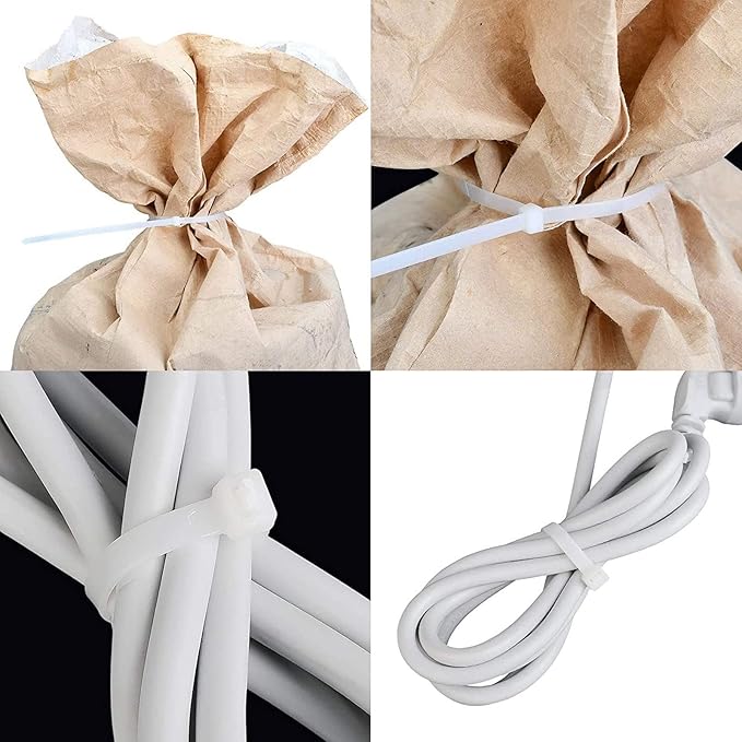 Zip ties 16 inch White clear Cable ties 100 per pack Plastic ties wraps With 60 Pounds Tensile