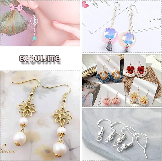 Hypoallergenic Earring Hooks 500 PCS/75 Pairs, Earring Making kit | Nickel free - Image 7