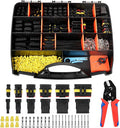 1099PCS 64 Kits Waterproof Automotive Electrical Connectors Plug Kit, 1/2/3/4/5/6 Pin Wire Connector with Ratchet Crimping Tool, Wire Stripper, Terminal Removal Tool, Heat Shrink Tubes