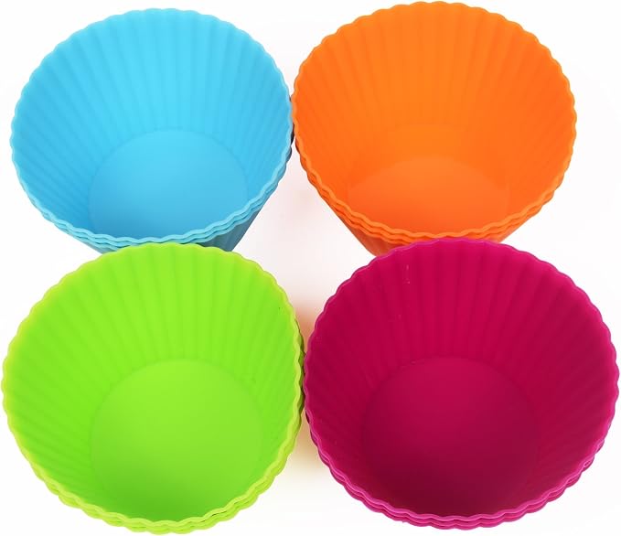Webake Jumbo Silicone Muffin Cups, 3.5 Inch Nonstick Cupcake Liners 12-Pack | - Image 6