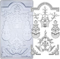 Art Mold for Polyclay Air Dry Clay Plaster, Medallion Frame by FUNSHOWCASE