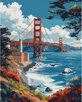Fountor Paint by Numbers Kit for Adults Beginner, San Francisco Scenery Oil by Fountor