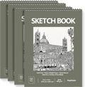 9" x 12" Sketch Book, Spiral Bound Sketch Pad, 4 Pack 50 Sheets 68lb/100gsm by Hapikalor