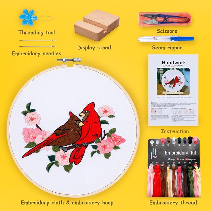 Hummingbird and Flower Embroidery Kit - Image 2