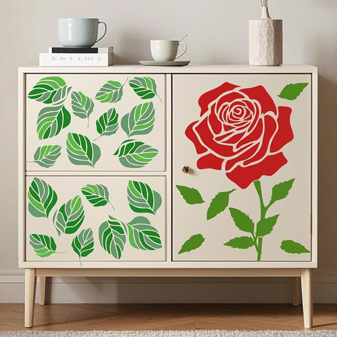 12 PCS Large Flower Painting Stencils, Reusable Sunflower Stencils - Image 5