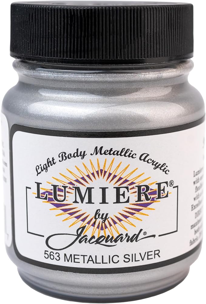 Jacquard Lumiere 2.25oz Fabric Paint Metallic Silver by Jacquard