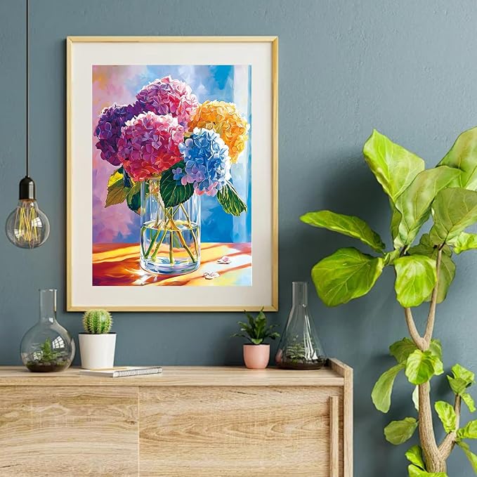 VeGuude Diamond Art Kits for Adults, Full Drill Hydrangea Flowers Diamond - Image 2