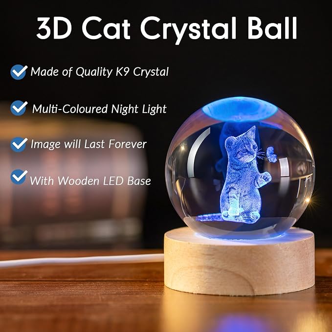IFOLAINA 3D Cat Crystal Ball Ideas Gifts - Image 2