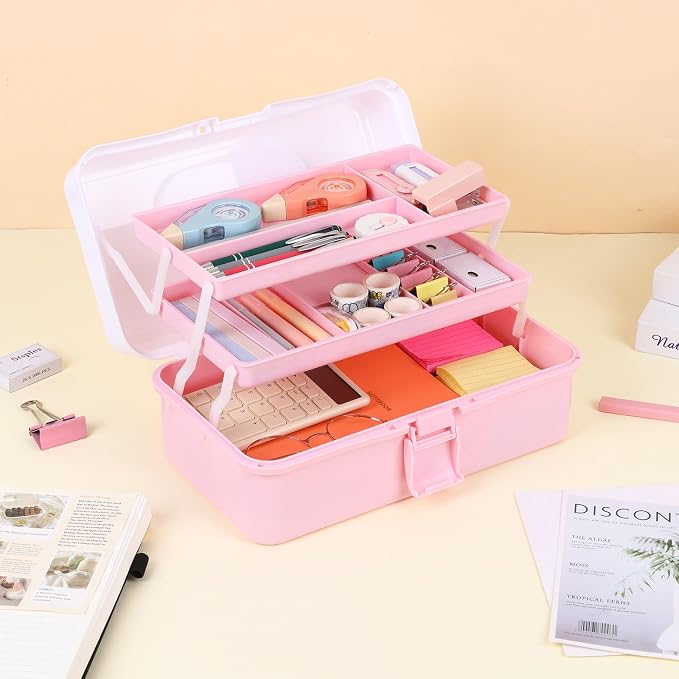 Hair Accessories Organizer, Tackle Box Craft Storage Portable Folding Toolbox - Image 5