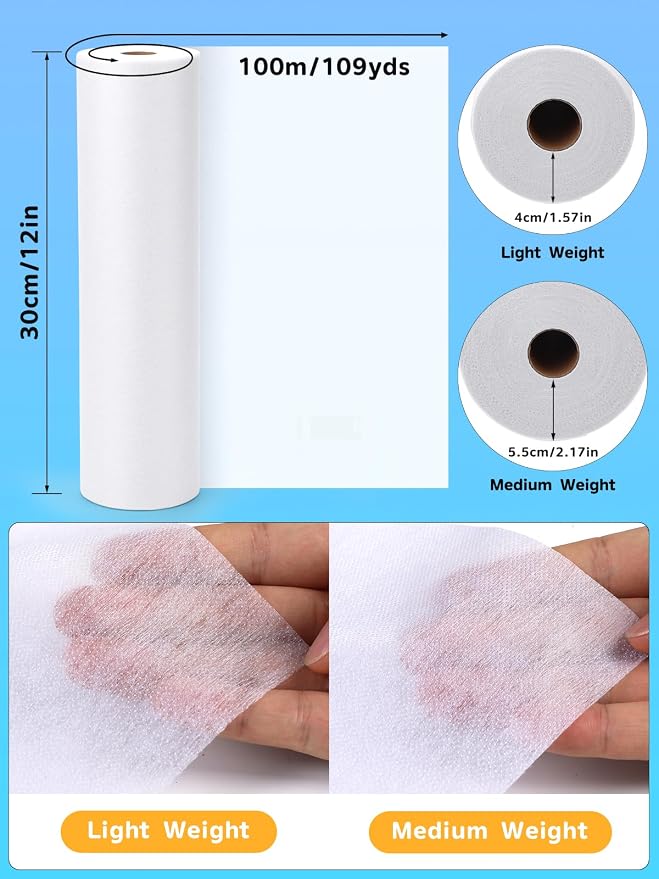 White Medium Weight Fusible Interfacing - Image 2