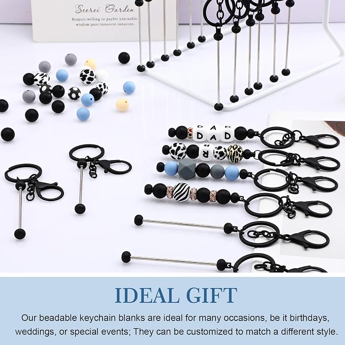 Tondiamo 24 Pcs Beadable Keychain Bars Bulk Beads - Image 5