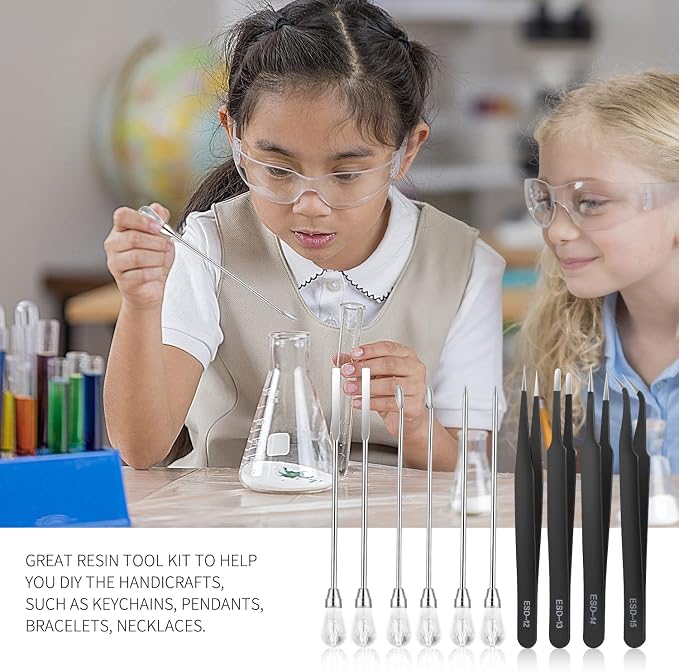 11 Pcs Resin Mold Tools Set Stirring Needle Spoon Tool Tweezers Precision Kit - Image 5