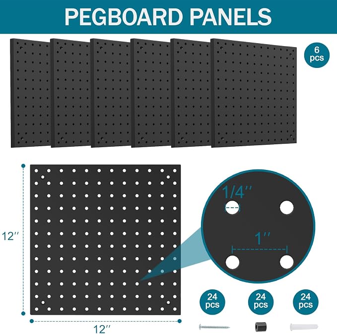 Peg Board Kit, Includes Pegboard and Accessories, - Image 2