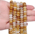 Songxi 5x8mm Natural Yellow Jade Stone Rondelle Beads, Gemstone by SongXi