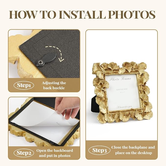 Cuspin Small Picture Frames 4x4 Square Frame, Ornate Gold Vintage Picture Frame - Image 9