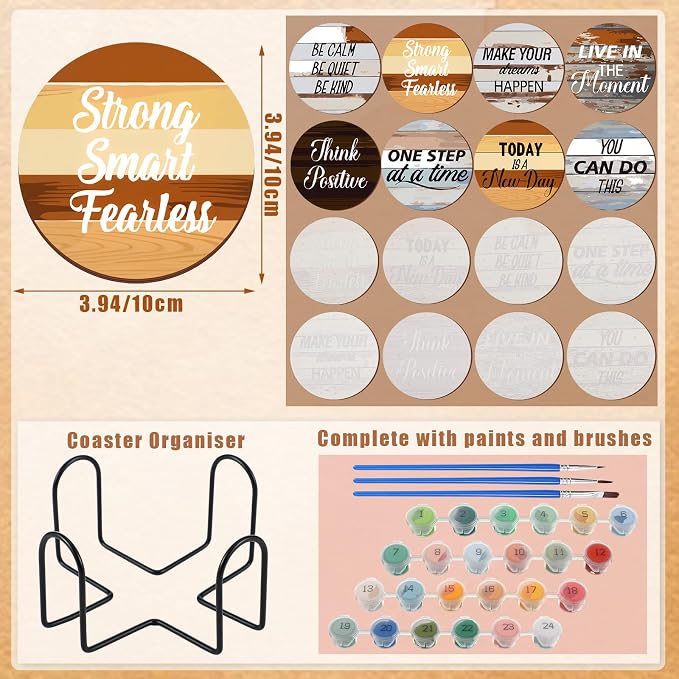 Reallnaive 8 Pcs Inspirational Paint by Numbers Kit - Image 3
