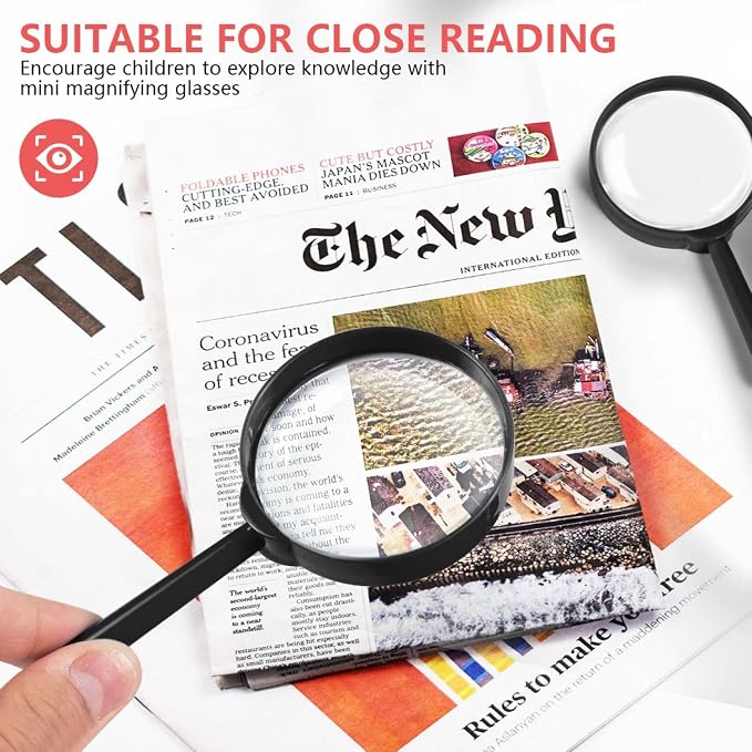 SenseYo 12 PCS Magnifying Glass 5X Mini Kids Magnifying Glass - Image 4