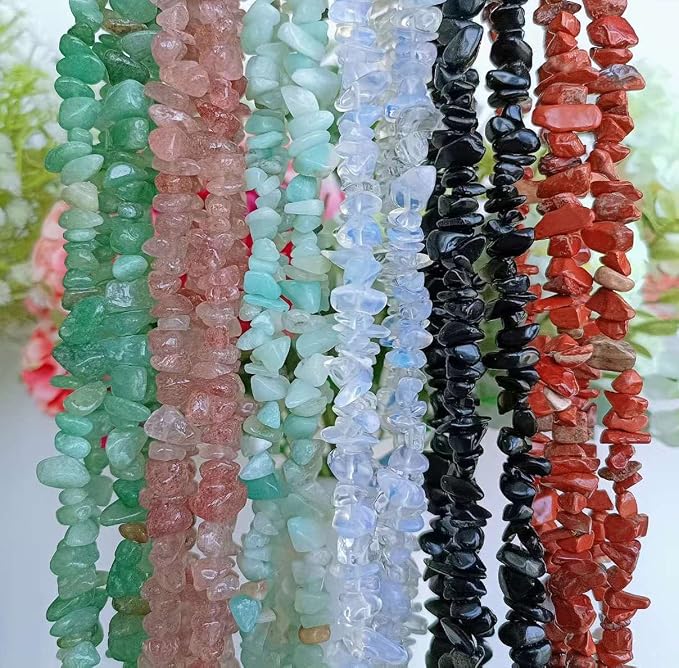 LAIDANLA Black Obsidian 400pcs Natural Chip Stone Beads 5-8mm Healing Crystal - Image 6
