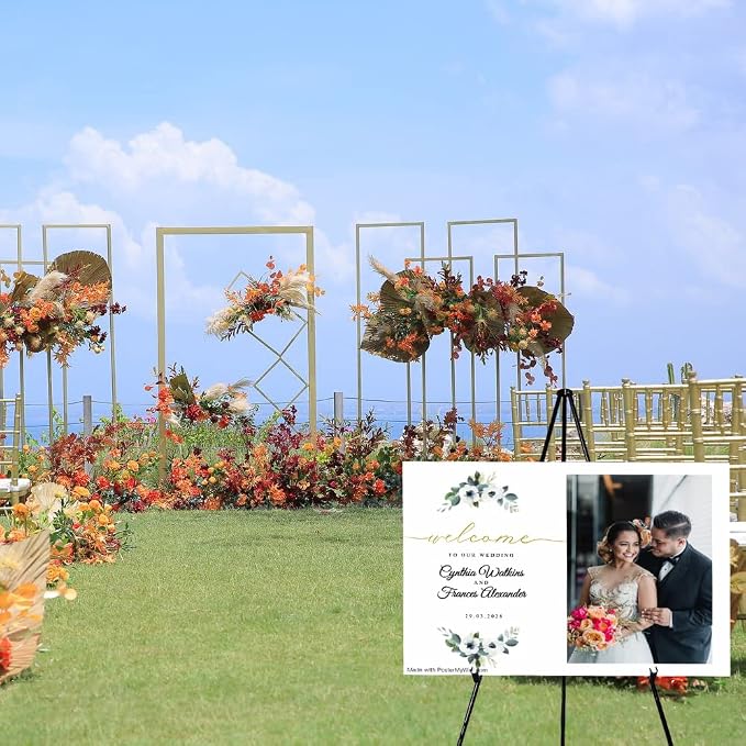 JIUYE 63" Instant Easels Stand for Wedding Sign & Posters, Adjustable Metal - Image 9