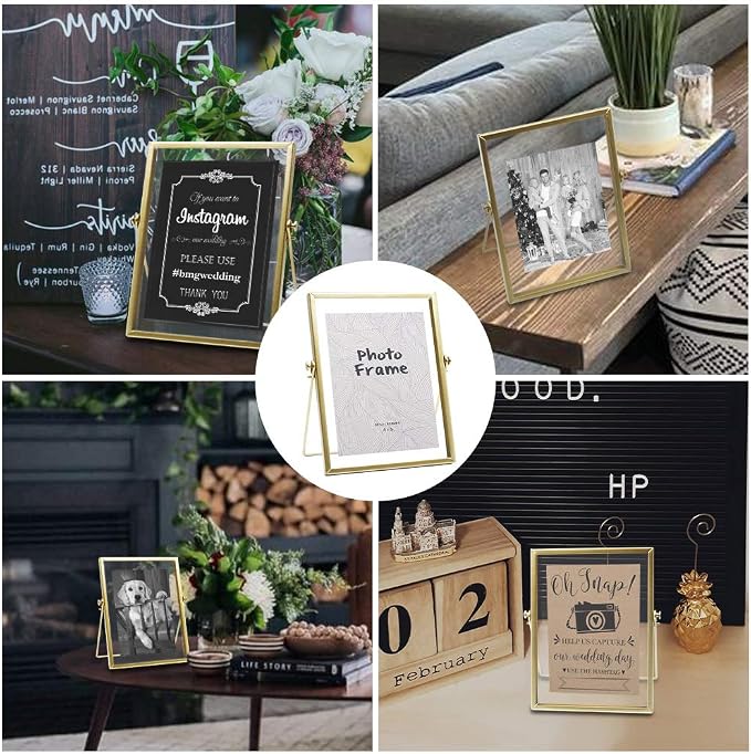 AceList Gold Picture Frame, 4 x 6 in Metal Floating Frame - Image 7
