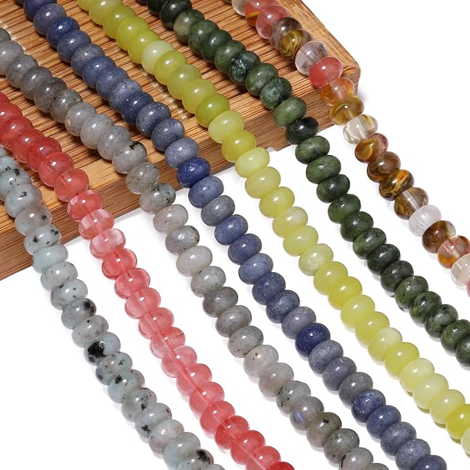 Songxi 5x8mm Natural Sesame Jasper Stone Rondelle Beads, Gemstone - Image 8
