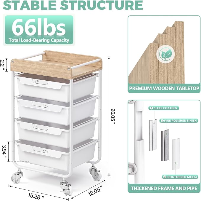 Rolling Craft Storage Cart - Image 3
