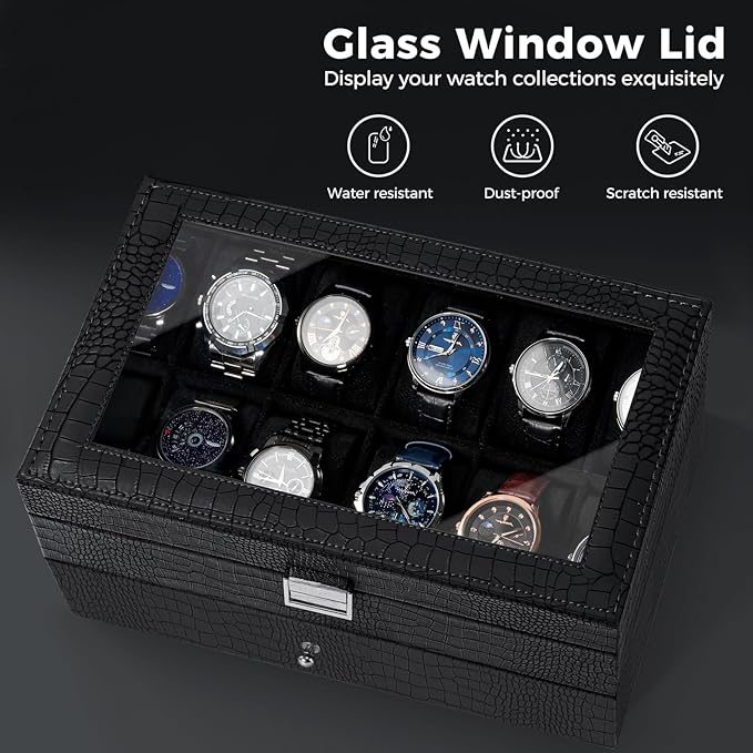 ProCase Watch Box, 12 Slot Mens Watch Case - Image 5