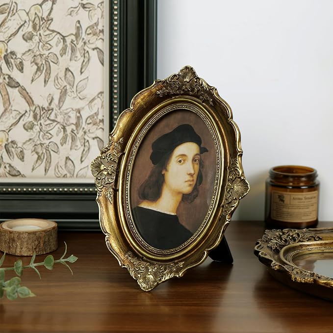 Cuspin 4x6 Gold Picture Frame, Vintage Picture Frames Bronze Resin - Image 7