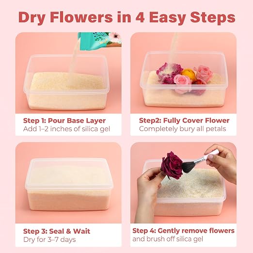 LotFancy 2.5 LBS Silica Gel Flower Drying, Reusable Color Indicating Silica - Image 4