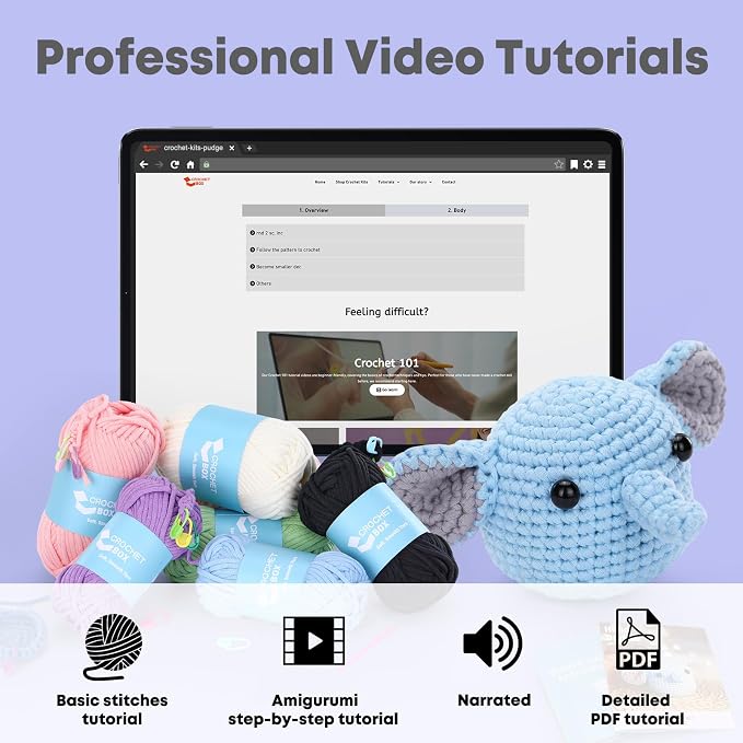 Crochet Kit for Beginners: Elephant Crochet Kit for Adults, Include Easy to Use - Image 4