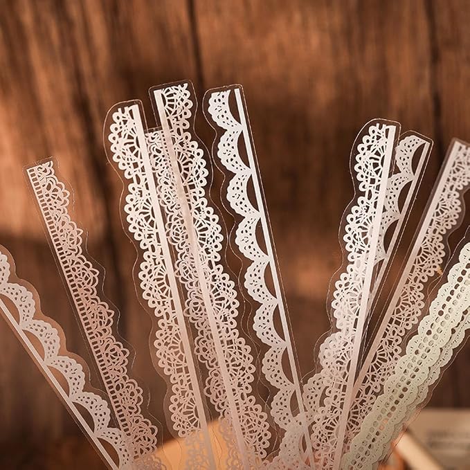 240 Pcs Transparent Lace Stickers - Image 5