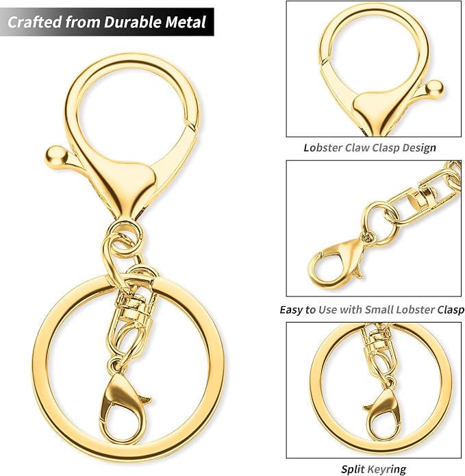 Gkeygo 10 Pack a Set Metal Lobster Claw Clasps and Key Rings, Key Chain - Image 4