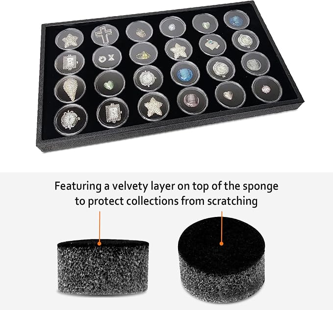Ikee Design 24 Gem Showcase Stackable Jewelry Display Tray - Image 3