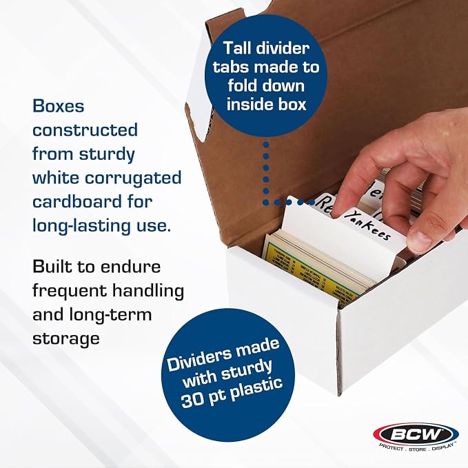 BCW 800ct Trading Card Storage Box & Horizontal Card Dividers – 6 Boxes & 30 - Image 4