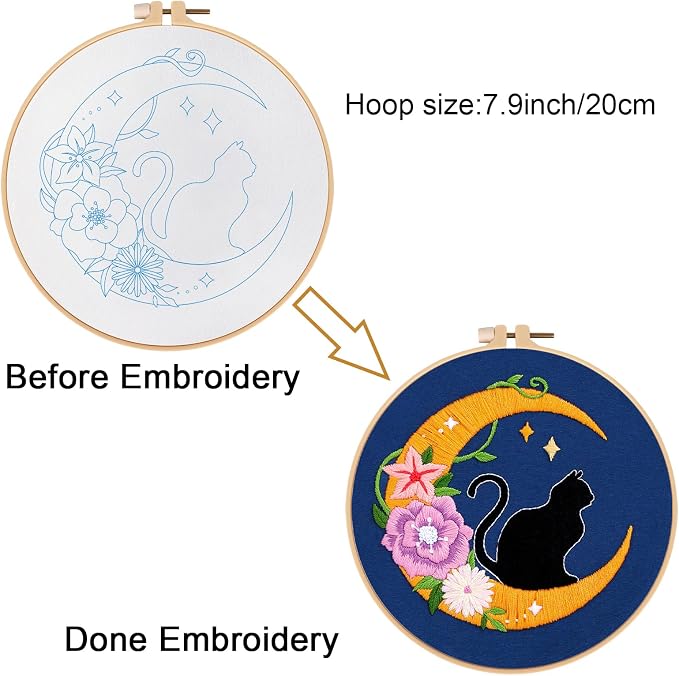 Louise Maelys Cat Moon Embroidery Kit - Image 3
