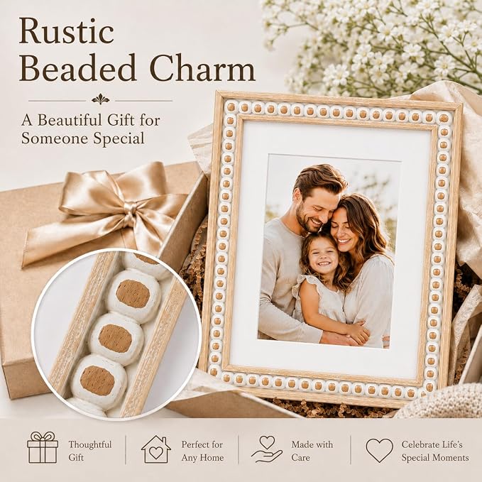 Solid Wood 11x14 Picture Frame Beaded Frame - Image 7