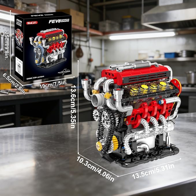 WINGIFT V8 Engine Building Set, V8 Engine Model kit That Run, Build Your Own - Image 8