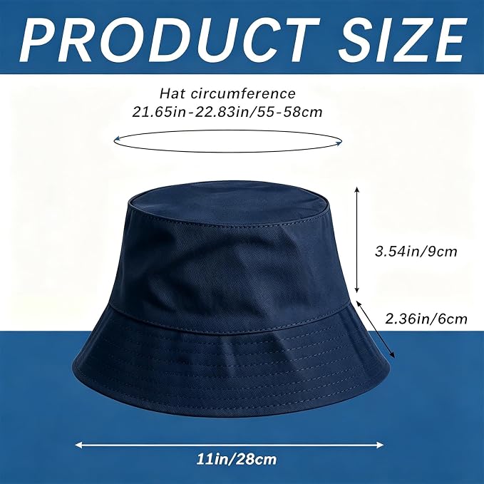 Bucket Hats Bulk Solid Color DIY Blank Hat Bucket Hats - Image 2
