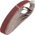 HARFINGTON 2 x 48 Inch Sanding Belts, 6 Pcs 120 Grit Aluminum Oxide Abrasive Belt Sander File Belt for Woodworking, Metal Polishing, Knife Sharpener