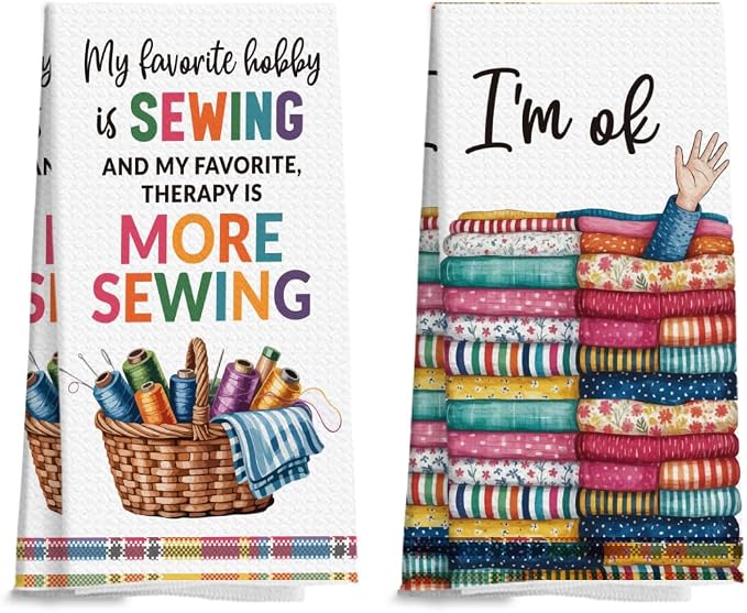 Quilters Gifts Kitchen Towels, Sewing Quilting Lovers Gifts Kitchen Towels by Unknown