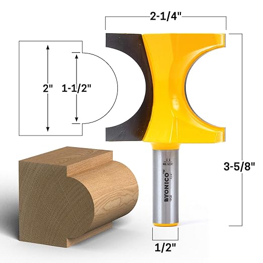 YONICO 13120 1-1/2-Inch Bead Bullnose Router Bit 1/2-Inch Shank