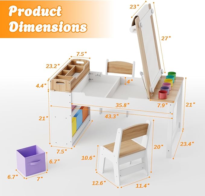 Kids Art Table and Chair Set - Image 2
