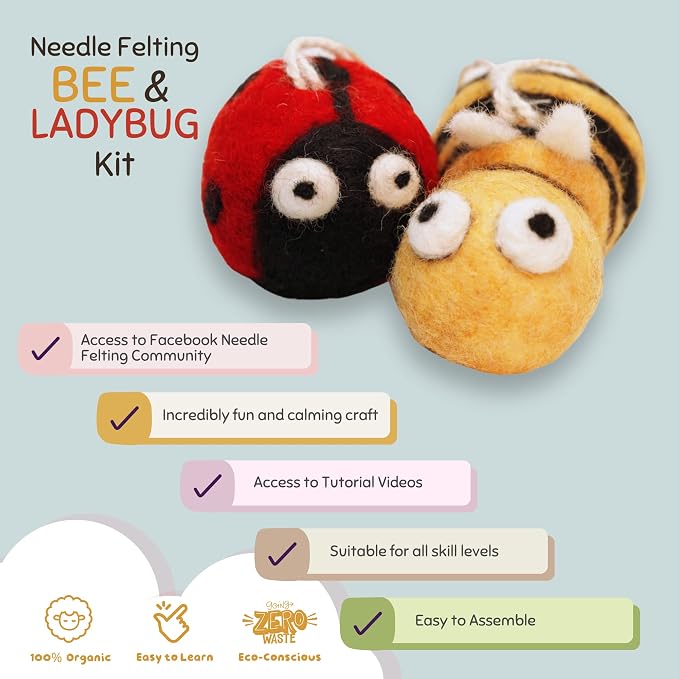 Woolbuddy Needle Felting Kit for Beginner Adults, Starter Set - Image 2