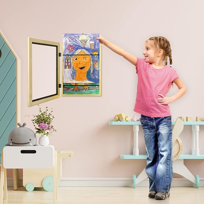Kids Art Frames, 9x12 Front Opening Kids Artwork Frames Changeable, Holds 50 Pcs - Image 7