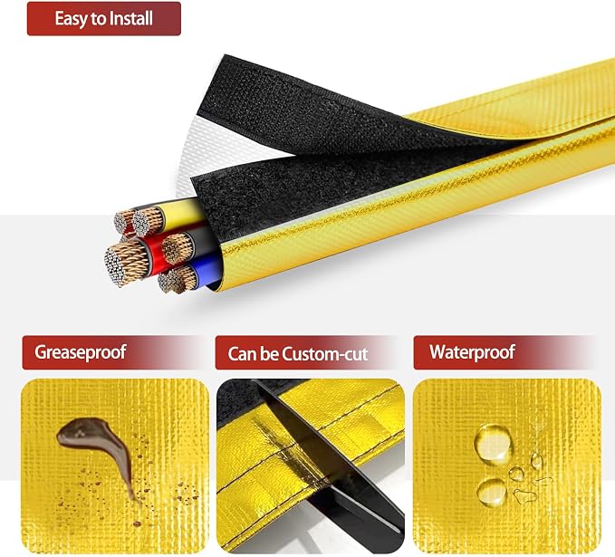 Wire Heat Shield Wrap for Car Hose Lines, 2.2" I.D. x 3.3FT, - Image 5